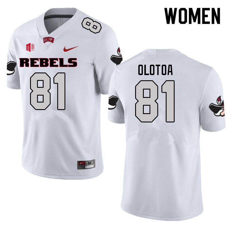 Women #81 Kue Olotoa UNLV Rebels College Football Jerseys Sale-White